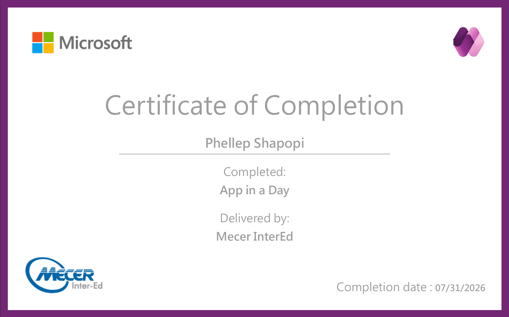 App in a Day